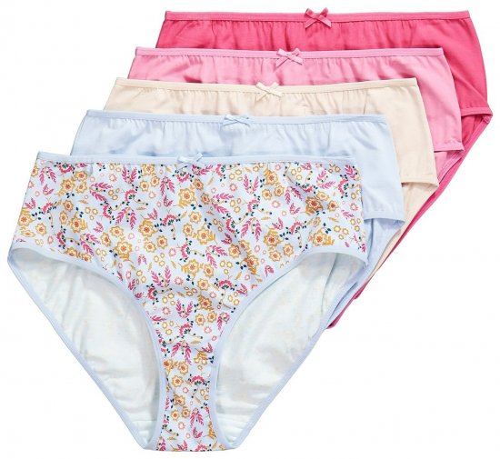 Ulla Popken 851140 Geblümte Slips 5er-Pack Rosa - Slips - 