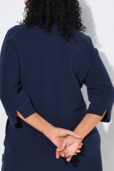 Ulla Popken 851220 Kleid mit 3/4-Ärmeln Dunkelblau - Kleider - Kleider für jede Größe