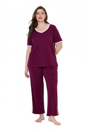 Ulla Popken 851245 Pyjama Beerenrot - Pyjama/Loungewear - 