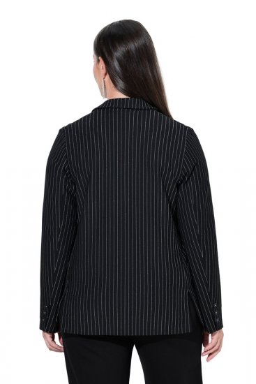 Ulla Popken 851341 Nadelstreifen-Blazer mit Stretch Schwarz - Blazer - Blazer für Frauen in Großgrößen