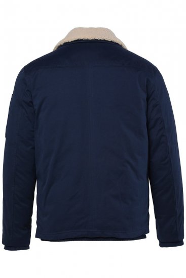 Men+ 369 Jacke Bauchfit mit Teddykragen Dunkelblau - Herren jacken - Herren Jacken in großen Größen