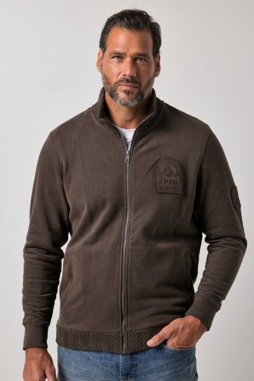 JP1880 851387 Sweatjacke mit Reißverschluss Haselnuss TALL - TALL sweatshirts - TALL Sweatshirts mit Extralänge