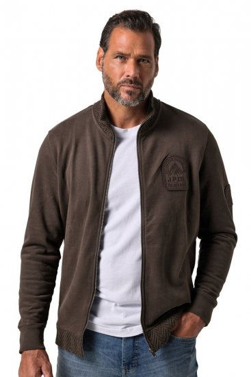 JP1880 851387 Sweatjacke mit Reißverschluss Haselnuss TALL - TALL sweatshirts - TALL Sweatshirts mit Extralänge