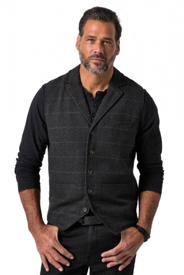 JP1880 851395 Karierte Tweedweste mit Stretch Schwarz - Herrenanzüge und -blazer - Herrenanzüge und -blazer in großen Größen