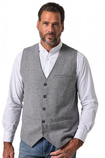 JP1880 851399 Weste aus Wollmischung mit Strickrücken Hellgrau - Herrenanzüge und -blazer - Herrenanzüge und -blazer in großen Größen