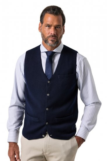 JP1880 851421 Strickweste mit V-Ausschnitt Dunkelblau - Herrenanzüge und -blazer - Herrenanzüge und -blazer in großen Größen