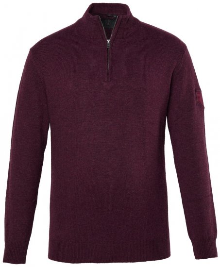 JP1880 851428 Strickpullover mit Troyer-Reißverschluss Pflaume TALL - TALL sweatshirts - TALL Sweatshirts mit Extralänge