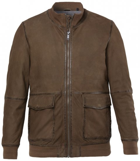 JP1880 851511 Velourslederjacke aus Lammleder Braun - Herren jacken - Herren Jacken in großen Größen