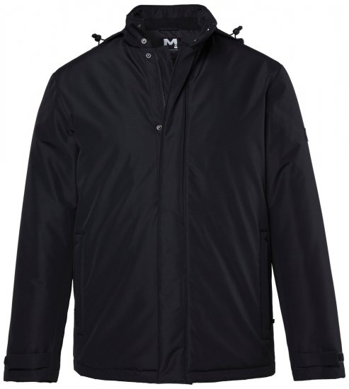 Men+ 552 Jacke mit Kapuze und leichtem Futter Schwarz - Herren jacken - Herren Jacken in großen Größen