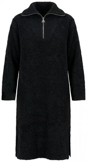 Ulla Popken 851563 Langärmliges Strickkleid mit Rollkragen Schwarz - Kleider - Kleider für jede Größe