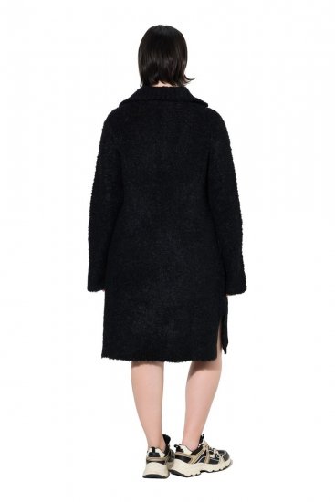 Ulla Popken 851563 Langärmliges Strickkleid mit Rollkragen Schwarz - Kleider - Kleider für jede Größe