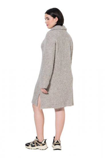 Ulla Popken 851563 Langärmliges Strickkleid Beige - Kleider - Kleider für jede Größe
