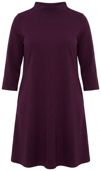 Ulla Popken 851664 Jerseykleid mit Rollkragen Pflaume - Kleider - Kleider für jede Größe