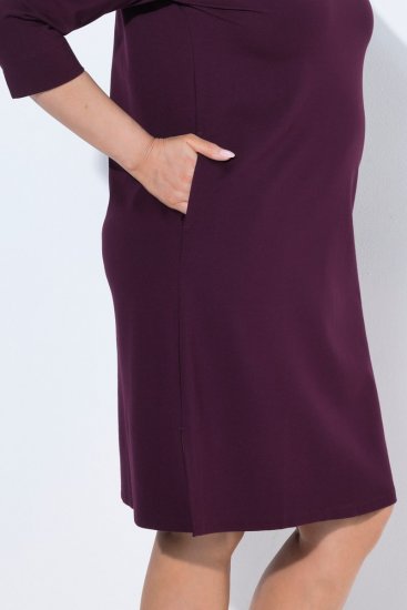 Ulla Popken 851664 Jerseykleid mit Rollkragen Pflaume - Kleider - Kleider für jede Größe
