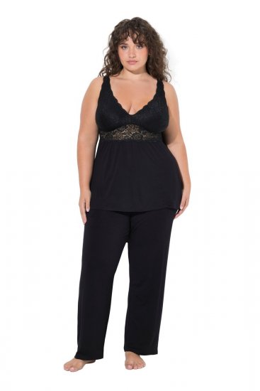 Ulla Popken 851693 Pyjama Schwarz - Pyjama/Loungewear - 