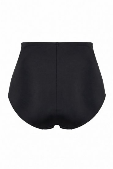 Ulla Popken 851700 Karierte Slips mit hoher Taille und Spitze Schwarz - Slips - 