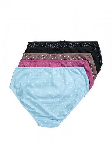 Ulla Popken 851714 Gemusterte Slips 5er-Pack Schwarz - Slips - 