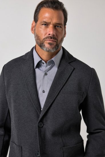 JP1880 Naples Flexnamic Jerseysakko Dunkelgrau meliert - Herrenanzüge und -blazer - Herrenanzüge und -blazer in großen Größen