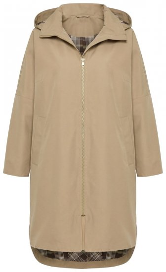 Ulla Popken 851764 Oversize-Mantel mit abnehmbarer Kapuze Sand - Mäntel - Große Größen: Mäntel für Damen
