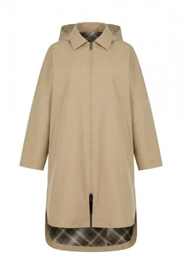 Ulla Popken 851764 Oversize-Mantel mit abnehmbarer Kapuze Sand - Mäntel - Große Größen: Mäntel für Damen