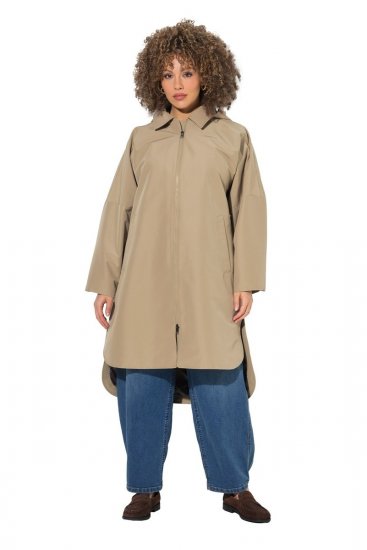 Ulla Popken 851764 Oversize-Mantel mit abnehmbarer Kapuze Sand - Mäntel - Große Größen: Mäntel für Damen