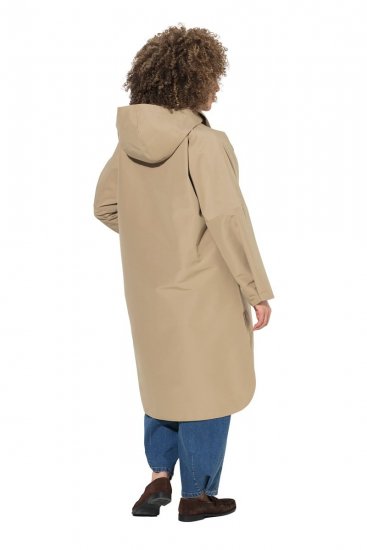Ulla Popken 851764 Oversize-Mantel mit abnehmbarer Kapuze Sand - Mäntel - Große Größen: Mäntel für Damen