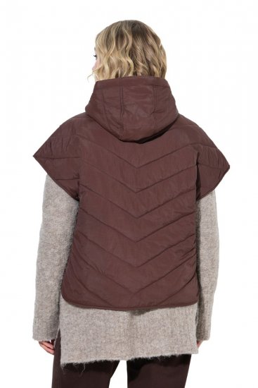 Ulla Popken 851785 Oversize-Steppweste mit Kapuze Braun - Westen - 