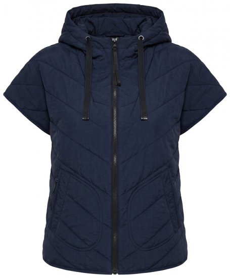 Ulla Popken 851785 Oversize-Steppweste mit Kapuze Dunkelblau - Westen - 