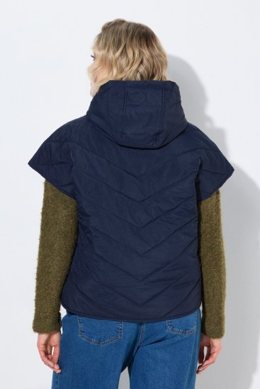 Ulla Popken 851785 Oversize-Steppweste mit Kapuze Dunkelblau - Westen - 
