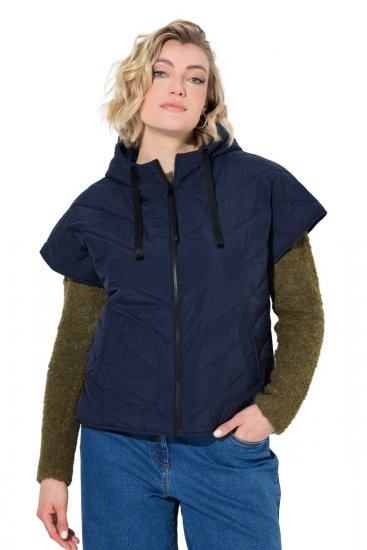 Ulla Popken 851785 Oversize-Steppweste mit Kapuze Dunkelblau - Westen - 