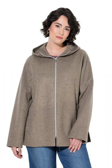 Ulla Popken 851788 Wollmantel Hellbraun - Mäntel - Große Größen: Mäntel für Damen