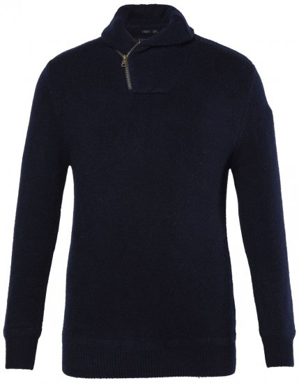 JP1880 851795 Strickpullover mit Schalkragen Dunkelblau TALL - TALL sweatshirts - TALL Sweatshirts mit Extralänge