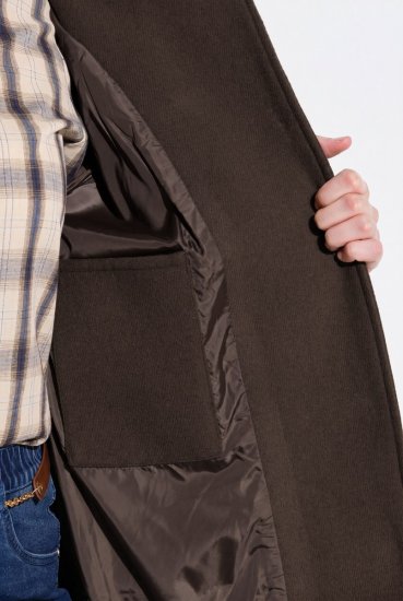 Ulla Popken 851803 Dufflecoat Dunkelbraun - Mäntel - Große Größen: Mäntel für Damen