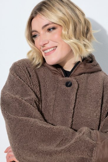 Ulla Popken 851809 Teddyjacke Hellbraun - Jacken - Große Jacken für Damen