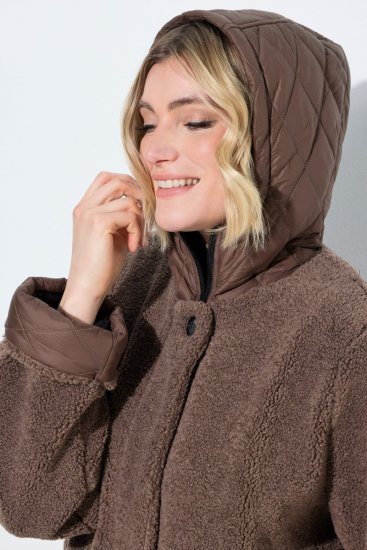 Ulla Popken 851809 Teddyjacke Hellbraun - Jacken - Große Jacken für Damen