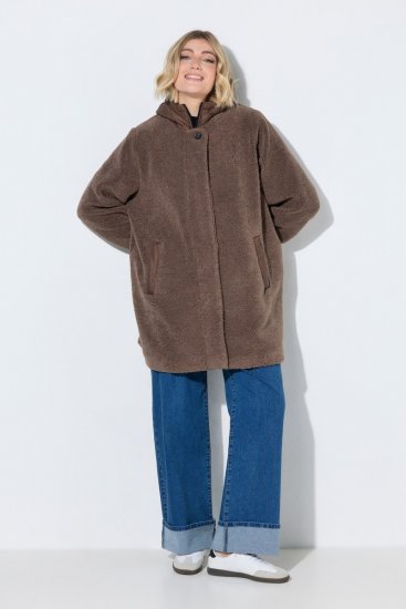 Ulla Popken 851809 Teddyjacke Hellbraun - Jacken - Große Jacken für Damen