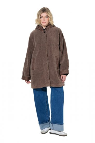 Ulla Popken 851809 Teddyjacke Hellbraun - Jacken - Große Jacken für Damen