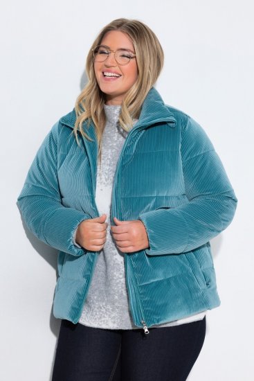 Ulla Popken 851819 Cordjacke Grau - Jacken - Große Jacken für Damen