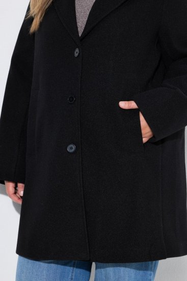 Ulla Popken 851829 Wollmantel Schwarz - Mäntel - Große Größen: Mäntel für Damen