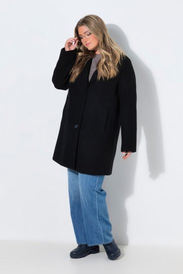 Ulla Popken 851829 Wollmantel Schwarz - Mäntel - Große Größen: Mäntel für Damen