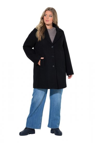 Ulla Popken 851829 Wollmantel Schwarz - Mäntel - Große Größen: Mäntel für Damen