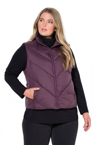 Ulla Popken 851833 Steppweste mit Stehkragen Braun - Westen - 