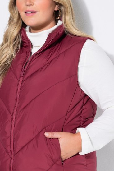 Ulla Popken 851833 Steppweste mit Stehkragen Rot - Westen - 