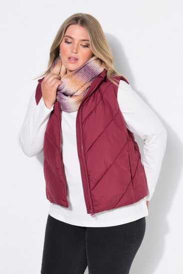 Ulla Popken 851833 Steppweste mit Stehkragen Rot - Westen - 