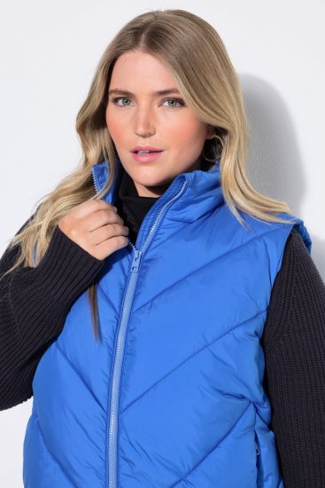 Ulla Popken 851833 Steppweste mit Stehkragen Blau - Westen - 
