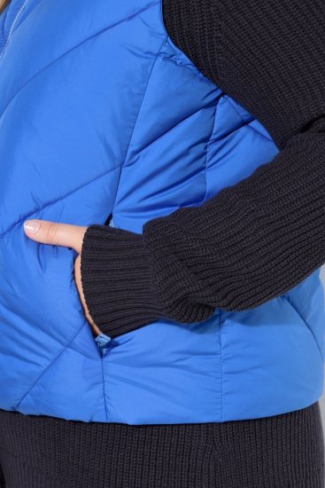 Ulla Popken 851833 Steppweste mit Stehkragen Blau - Westen - 