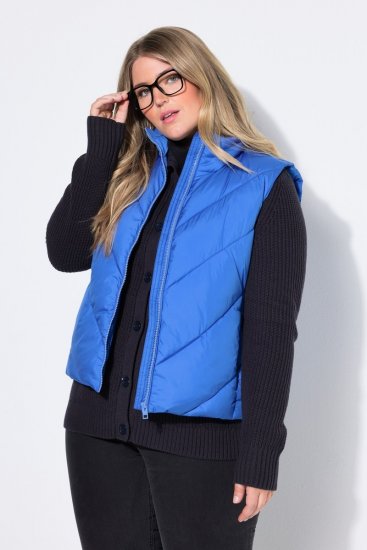 Ulla Popken 851833 Steppweste mit Stehkragen Blau - Westen - 