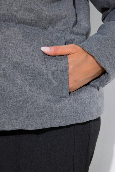 Ulla Popken 851854 Steppjacke Grau meliert - Jacken - Große Jacken für Damen