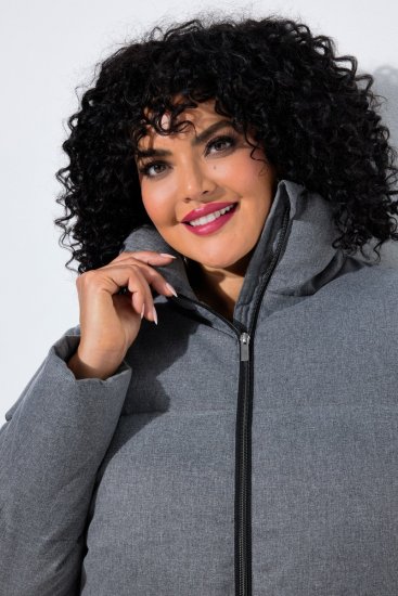 Ulla Popken 851854 Steppjacke Grau meliert - Jacken - Große Jacken für Damen