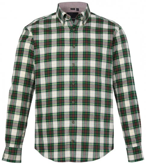 JP1880 851877 Kariertes Langarm-Flanellhemd Dunkelgrün TALL - TALL hemden - Hemden mit TALL-Schnitt